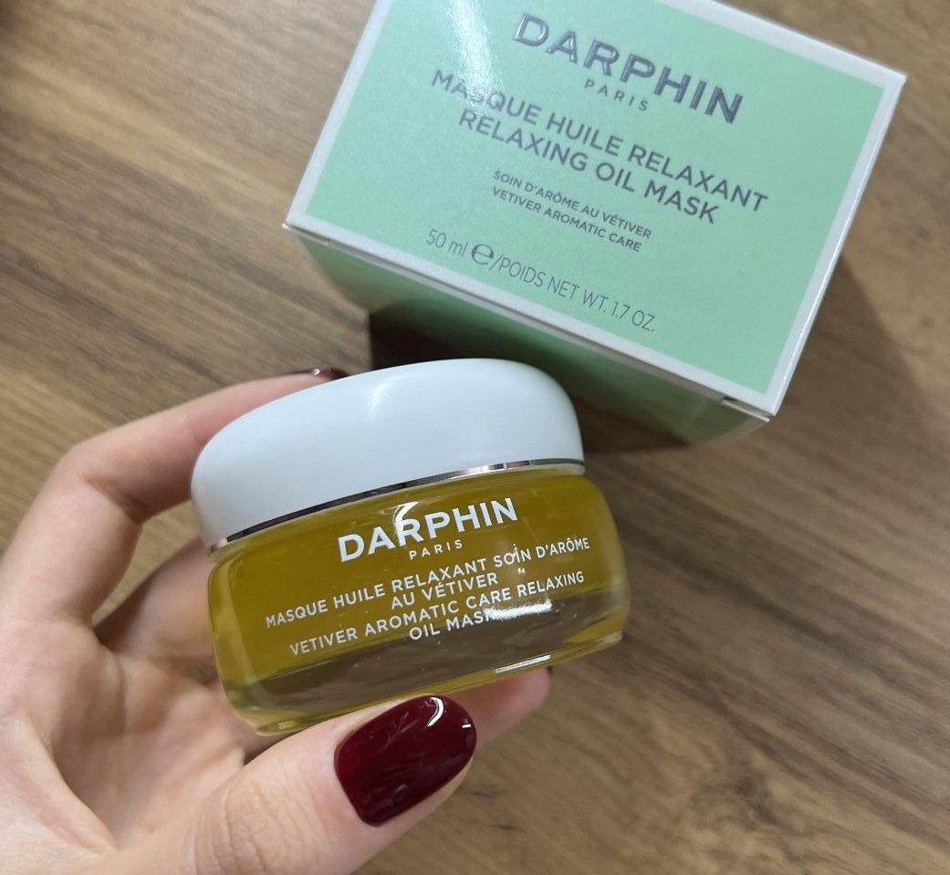 Darphin Vetiver Aromatic Care Relaxing Oil Mask — оливковая баночка