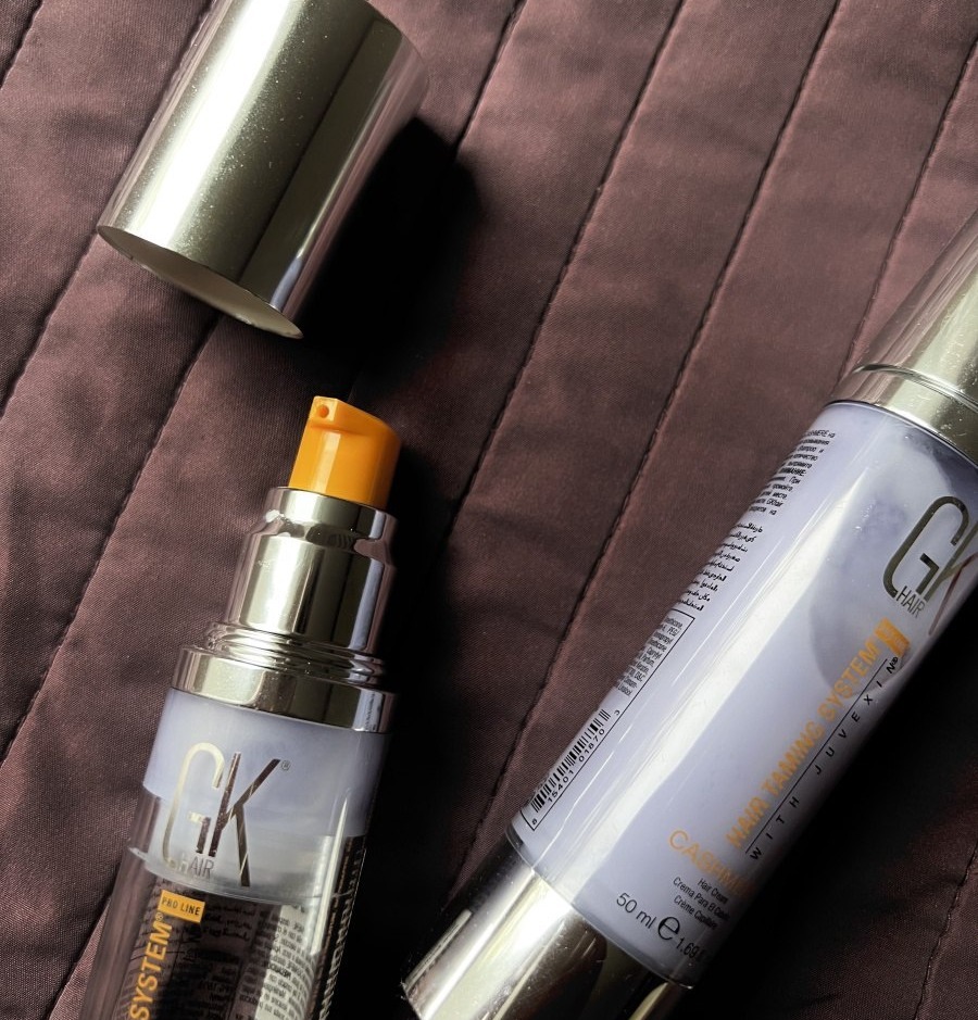 GK Hair Cashmere крем — помпа с оранжевым наконечником крупным планом