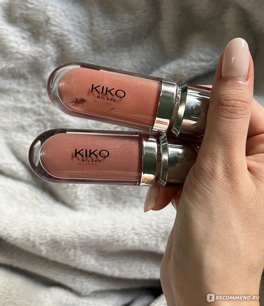 Kiko Milano 3D Hydra Lipgloss оттенки 19 и 20 — два тюбика рядом