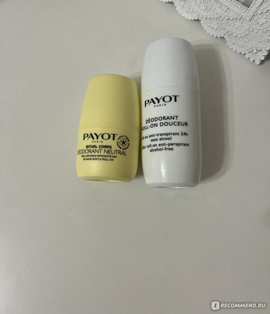 PAYOT два роликовых дезодоранта — жёлтый и белый ролики