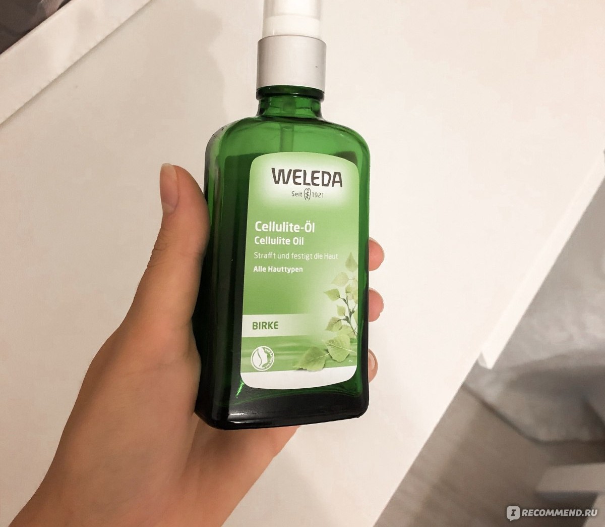 Weleda Birke берёзовое масло против целлюлита — зелёный стеклянный флакон